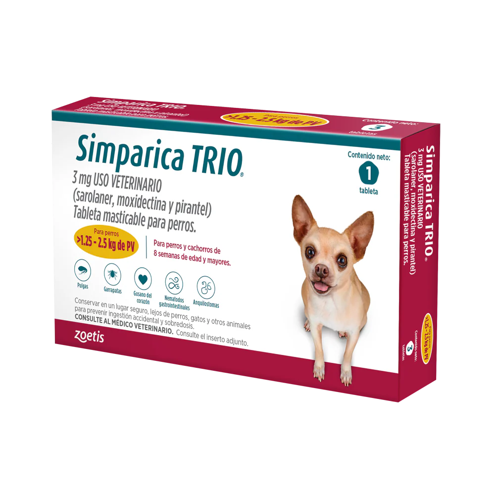Tableta Masticable Antigulpas Simparica Trio