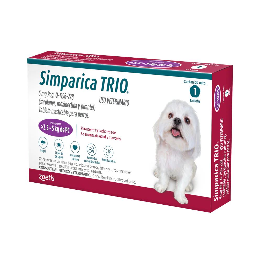 Tableta Masticable Antigulpas Simparica Trio