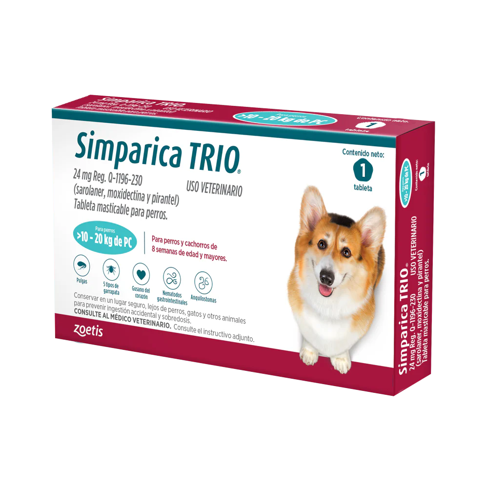 Tableta Masticable Antigulpas Simparica Trio