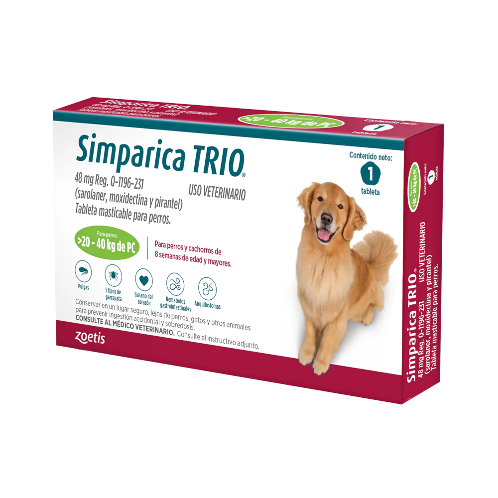 Tableta Masticable Antigulpas Simparica Trio