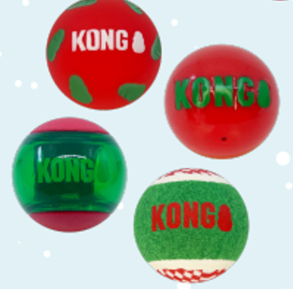 Juguete Navideño Holiday Occasions Kong  Balls 4pk