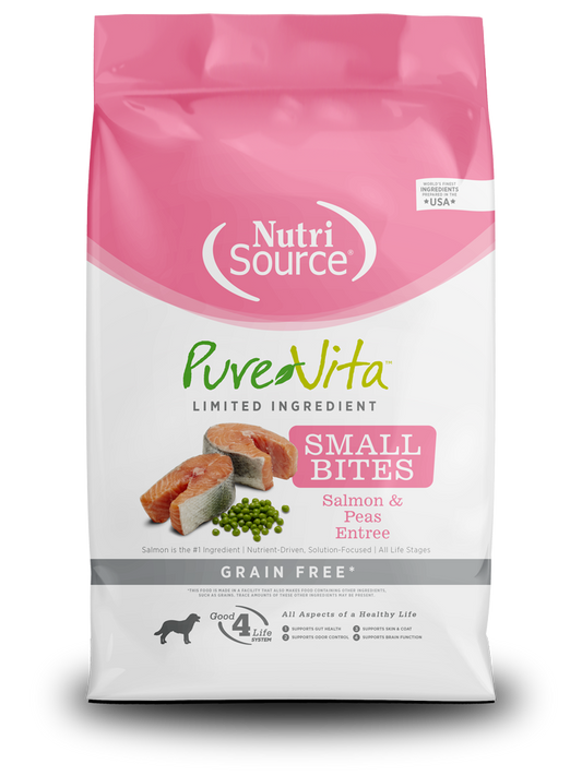 Concentrado para Perro NutriSource Small Bites Pure Vita Salmon & Peas Entree