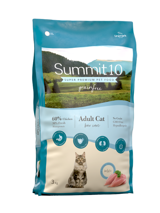 Concentrado para Gatos Adultos Summit10  Grain Free Hair Care