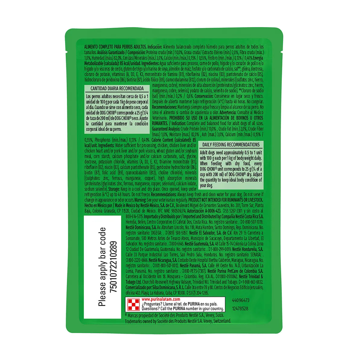 Alimento para Perro Adulto Dog Chow Pouch Carne